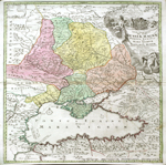  Tabula Geographica qua pars                      Russiae Magnae Pontus Euxinus seu Mare Nigrum et Tartaria                      Minor   Johann Baptista Homanno                         1716 -1