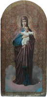 Икона иконостасная Богоматерь с младенцем. Дерево, паволока, левкас, м