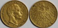 Монета 20 марок 1909. Вильгельм II. Золото, 7,91 гр.