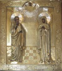 Икона избранные святые Апостол Иоанн и Праведница Елизавета.