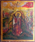Икона Огненное вознесение Пророка Илии с житийными сценами.
