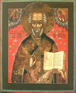  Икона Святой Николай Чудотворец с приписными Вседержителем и Богороди