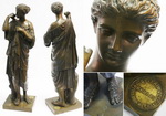 Скульптура Артемида. Бронза, литье, прочеканка, патинирование, монтиро