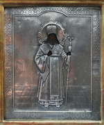 Икона в окладе Святой Феодосий Черниговский. Дерево, масло; оклад - се
