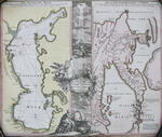 Гравированная карта Камчатки и Каспийского моря с  ручной разделкой ак