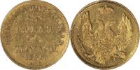 3 Рубля 20 Злотых 1836 года, СПБ ПД. Золото, 3,90 гр.