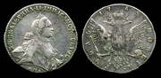 1 Рубль 1765 г. ММД-TI-ЕI. Серебро, 23,86 гр. Состояние VF.
