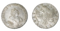 1 Рубль 1752 г. ММД-Е. Серебро, 25,57 гр. Состояние ХF-(штемпельный бл