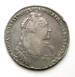 1 Рубль 1736 г. Портрет и орел образца 1735 г. Л.ст.
