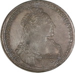 1 Рубль 1736 г. Л.ст.: Портрет образца 1734-1737 гг.