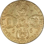 10 Рублей 1766 г. СПБ-ТI. Л.ст.: Портрет узкий. Золото, 12,70 гр.