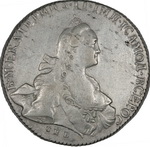 1 Рубль 1766 г. СПБ-ТI-ЯI. Серебро, 22,84 гр. Состояние ХF.