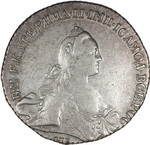 1 Рубль 1770 г. СПБ-ТI-ЯЧ. Серебро, 22,75 гр. Состояние VF-XF(красивая