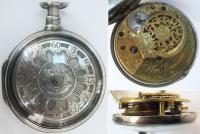 Карманные двухкрышечные часы в серебряном футляре французского типа.