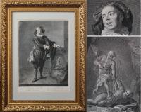 Франсуа де Троя (1645 - 1730)Старинная гравюра Портрет актера Constant